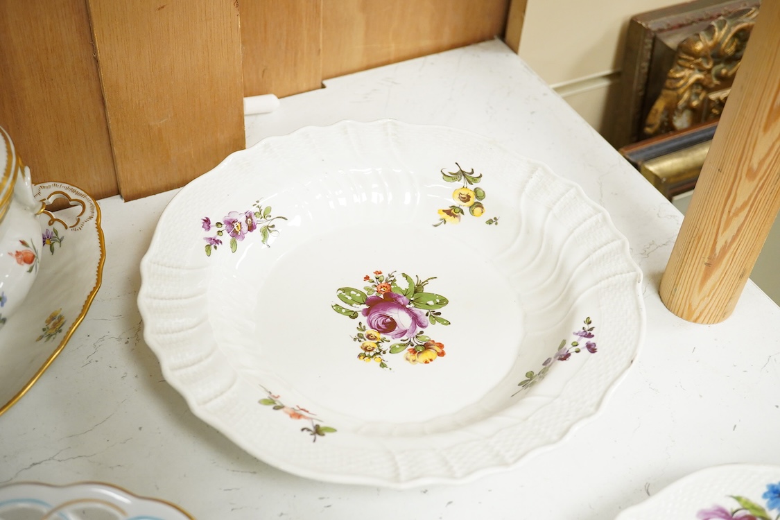 A Copenhagen putti tureen and cover-21cm high, a Herend basket, two Vienna type dishes and similar basket